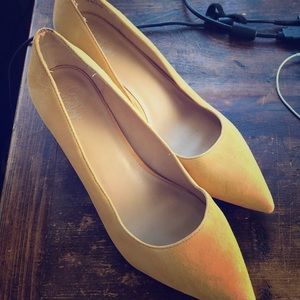 Yellow Block Heels